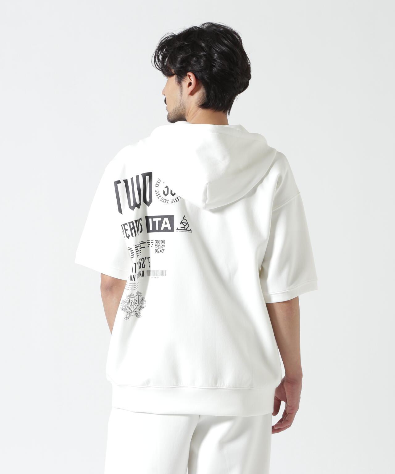 SY32 by SWEET YEARS /エスワイサーティトゥ バイ スィートイヤーズ/ ACTIVE S/S ZIP HOODIE 短袖拉鍊連帽衫