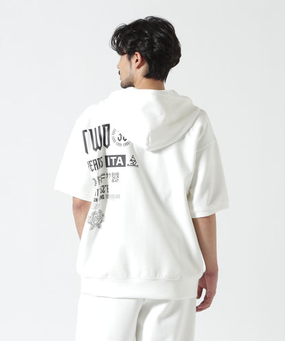 SY32 by SWEET YEARS /エスワイサーティトゥ バイ スィートイヤーズ/ ACTIVE S/S ZIP HOODIE 短袖拉鍊連帽衫