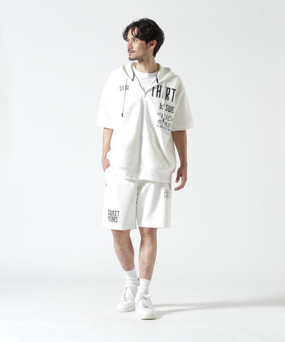 SY32 by SWEET YEARS /エスワイサーティトゥ バイ スィートイヤーズ/ ACTIVE S/S ZIP HOODIE 短袖拉鍊連帽衫