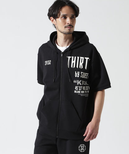 SY32 by SWEET YEARS /エスワイサーティトゥ バイ スィートイヤーズ/ ACTIVE S/S ZIP HOODIE 短袖拉鍊連帽衫