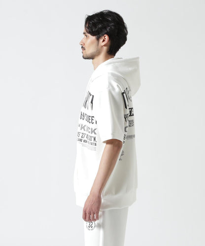 SY32 by SWEET YEARS /エスワイサーティトゥ バイ スィートイヤーズ/ ACTIVE S/S ZIP HOODIE 短袖拉鍊連帽衫