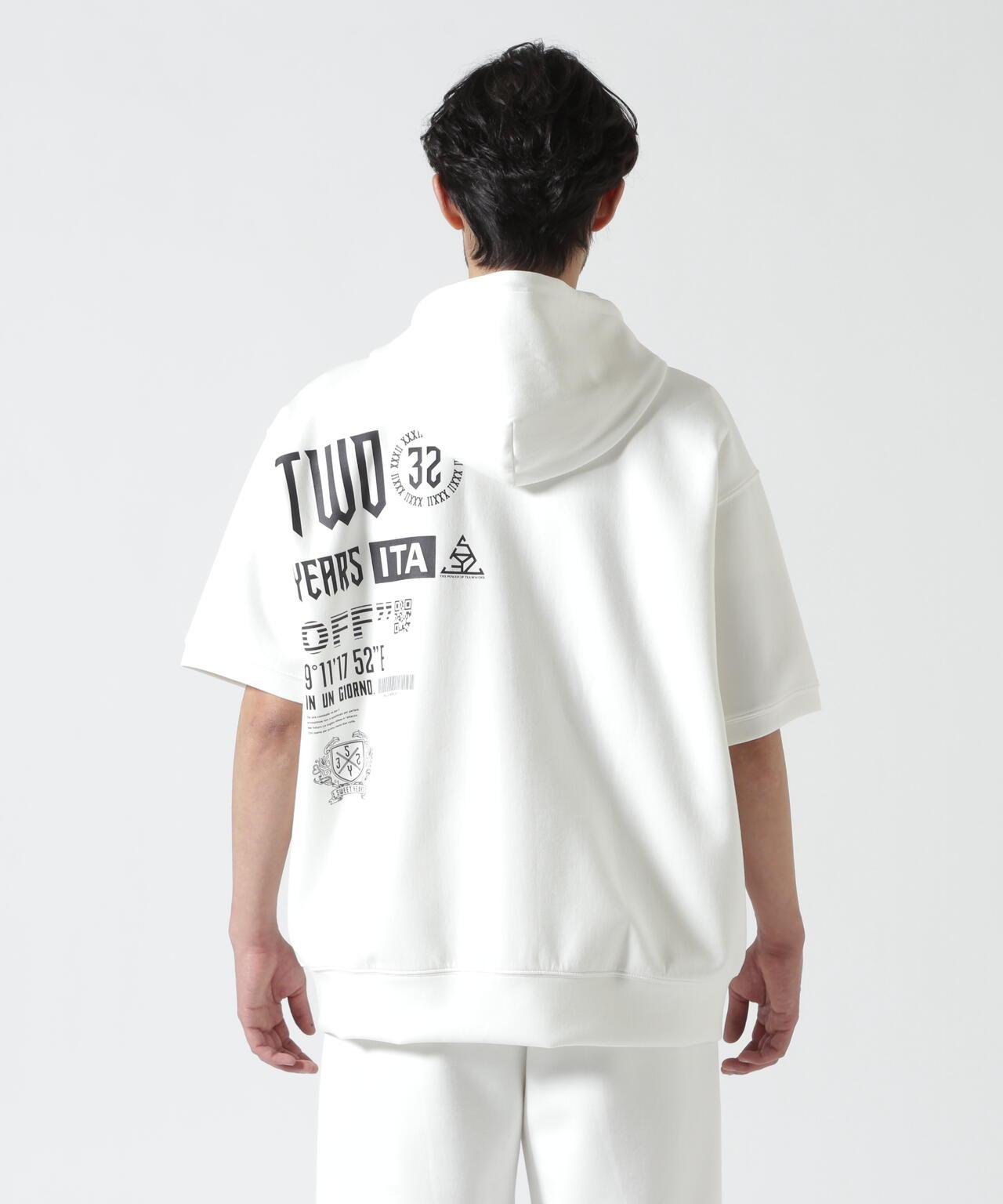 SY32 by SWEET YEARS /エスワイサーティトゥ バイ スィートイヤーズ/ ACTIVE S/S ZIP HOODIE 短袖拉鍊連帽衫