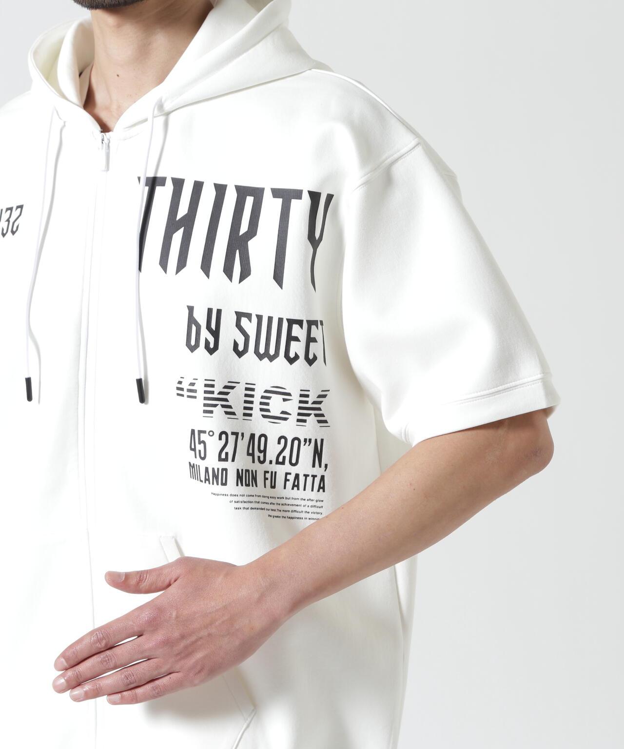 SY32 by SWEET YEARS /エスワイサーティトゥ バイ スィートイヤーズ/ ACTIVE S/S ZIP HOODIE 短袖拉鍊連帽衫