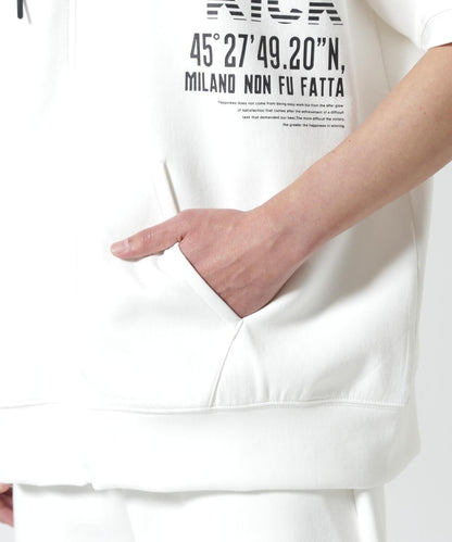 SY32 by SWEET YEARS /エスワイサーティトゥ バイ スィートイヤーズ/ ACTIVE S/S ZIP HOODIE 短袖拉鍊連帽衫