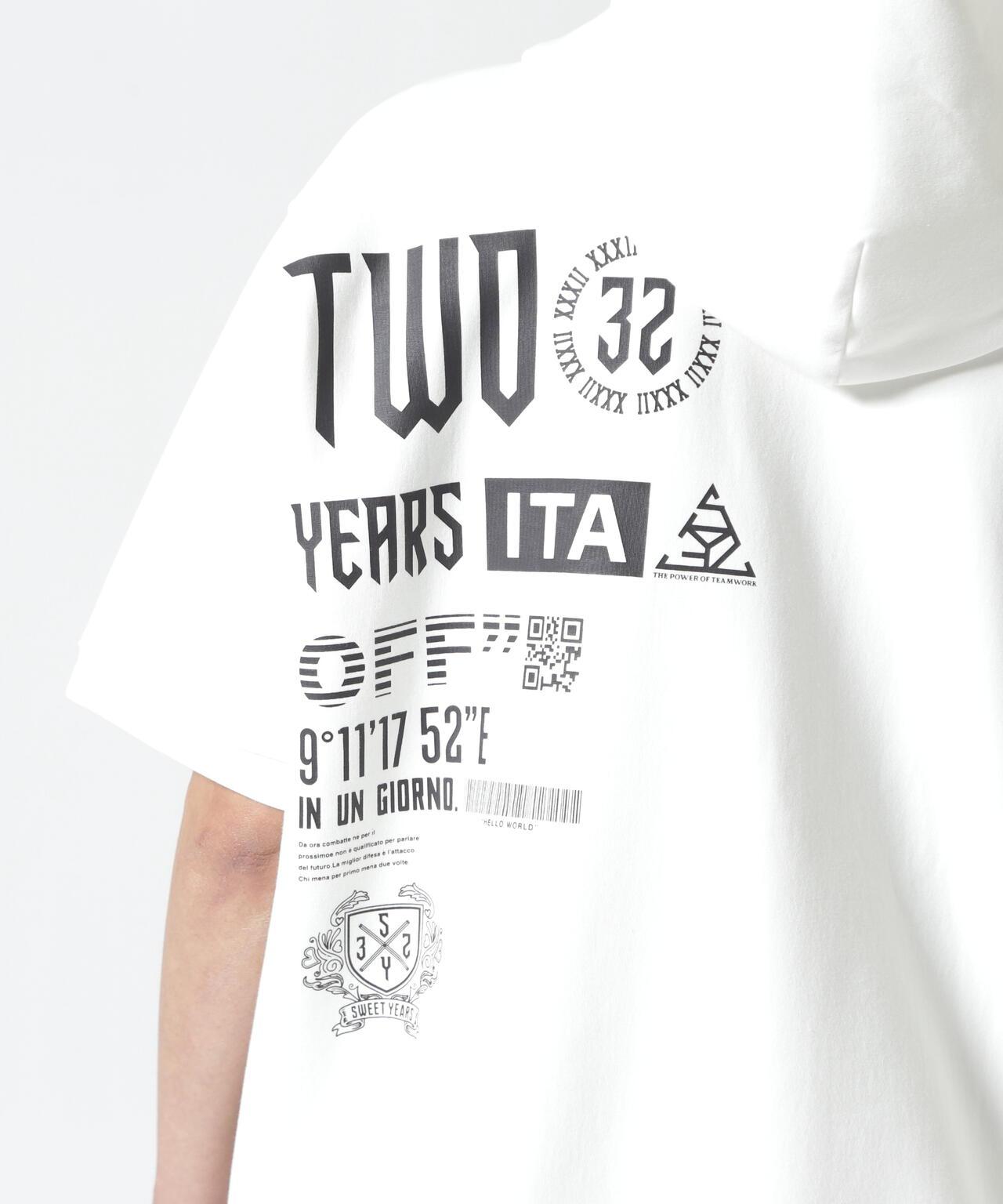 SY32 by SWEET YEARS /エスワイサーティトゥ バイ スィートイヤーズ/ ACTIVE S/S ZIP HOODIE 短袖拉鍊連帽衫