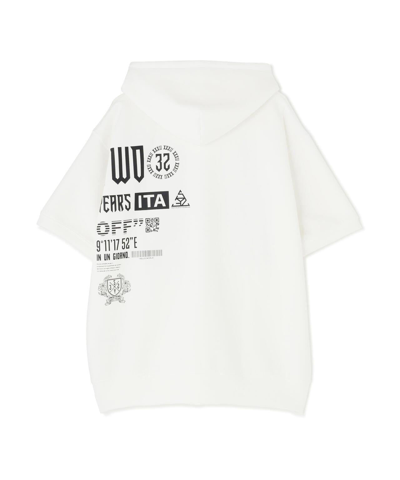 SY32 by SWEET YEARS /エスワイサーティトゥ バイ スィートイヤーズ/ ACTIVE S/S ZIP HOODIE 短袖拉鍊連帽衫