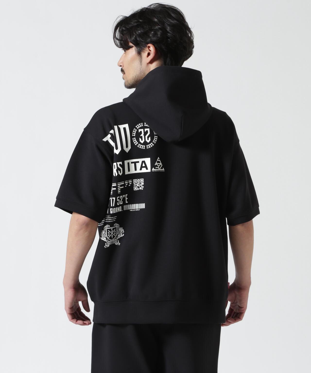 SY32 by SWEET YEARS /エスワイサーティトゥ バイ スィートイヤーズ/ ACTIVE S/S ZIP HOODIE 短袖拉鍊連帽衫
