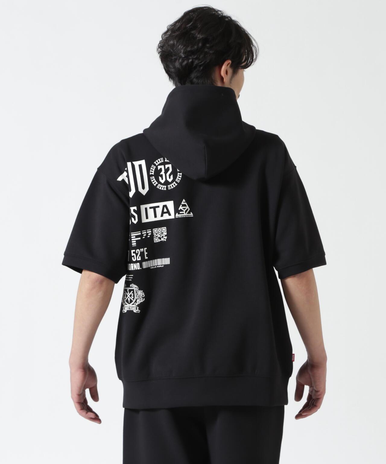 SY32 by SWEET YEARS /エスワイサーティトゥ バイ スィートイヤーズ/ ACTIVE S/S ZIP HOODIE 短袖拉鍊連帽衫