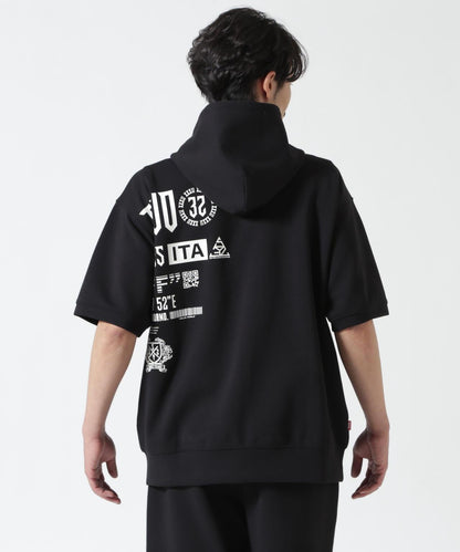 SY32 by SWEET YEARS /エスワイサーティトゥ バイ スィートイヤーズ/ ACTIVE S/S ZIP HOODIE 短袖拉鍊連帽衫