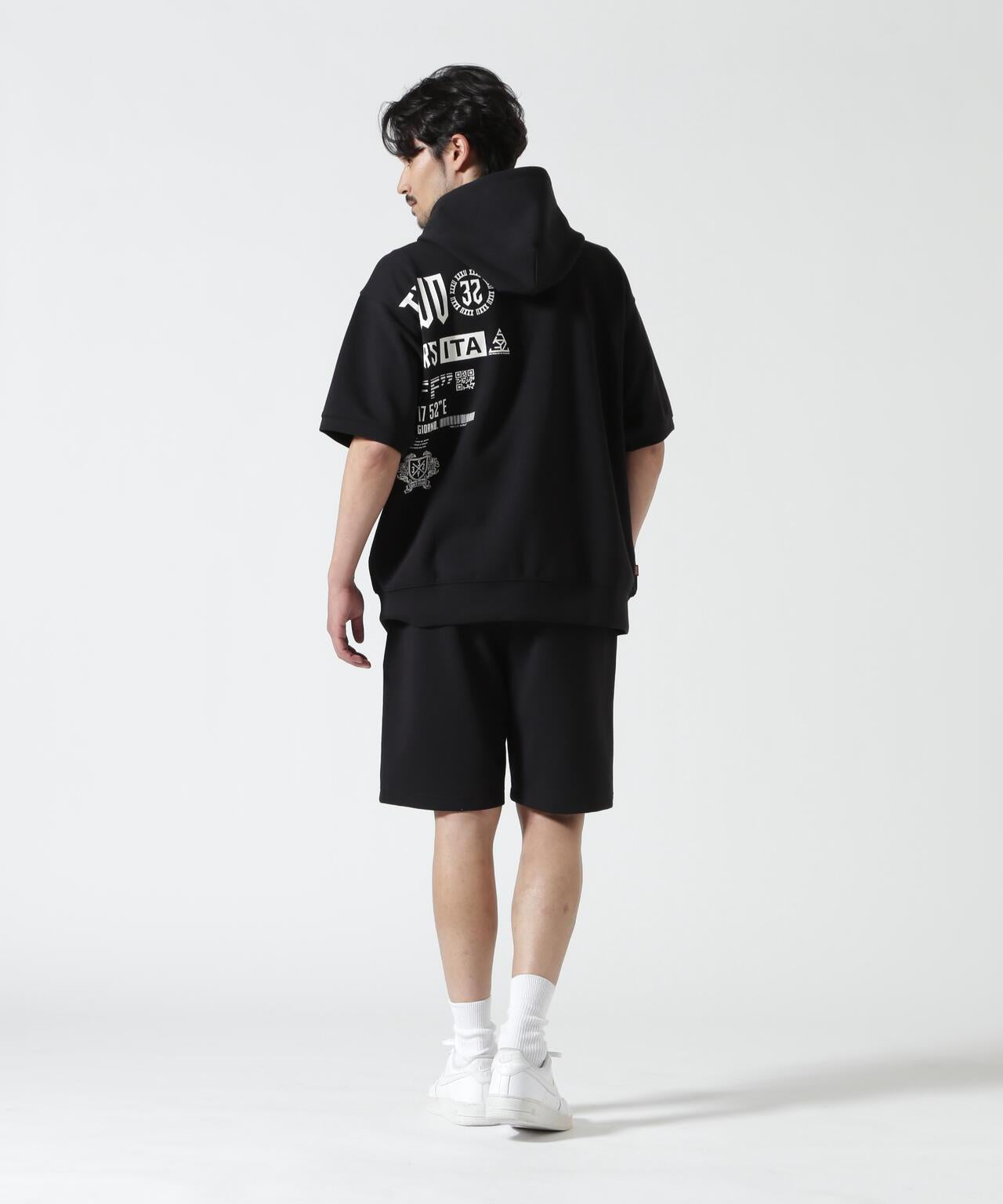 SY32 by SWEET YEARS /エスワイサーティトゥ バイ スィートイヤーズ/ ACTIVE S/S ZIP HOODIE 短袖拉鍊連帽衫