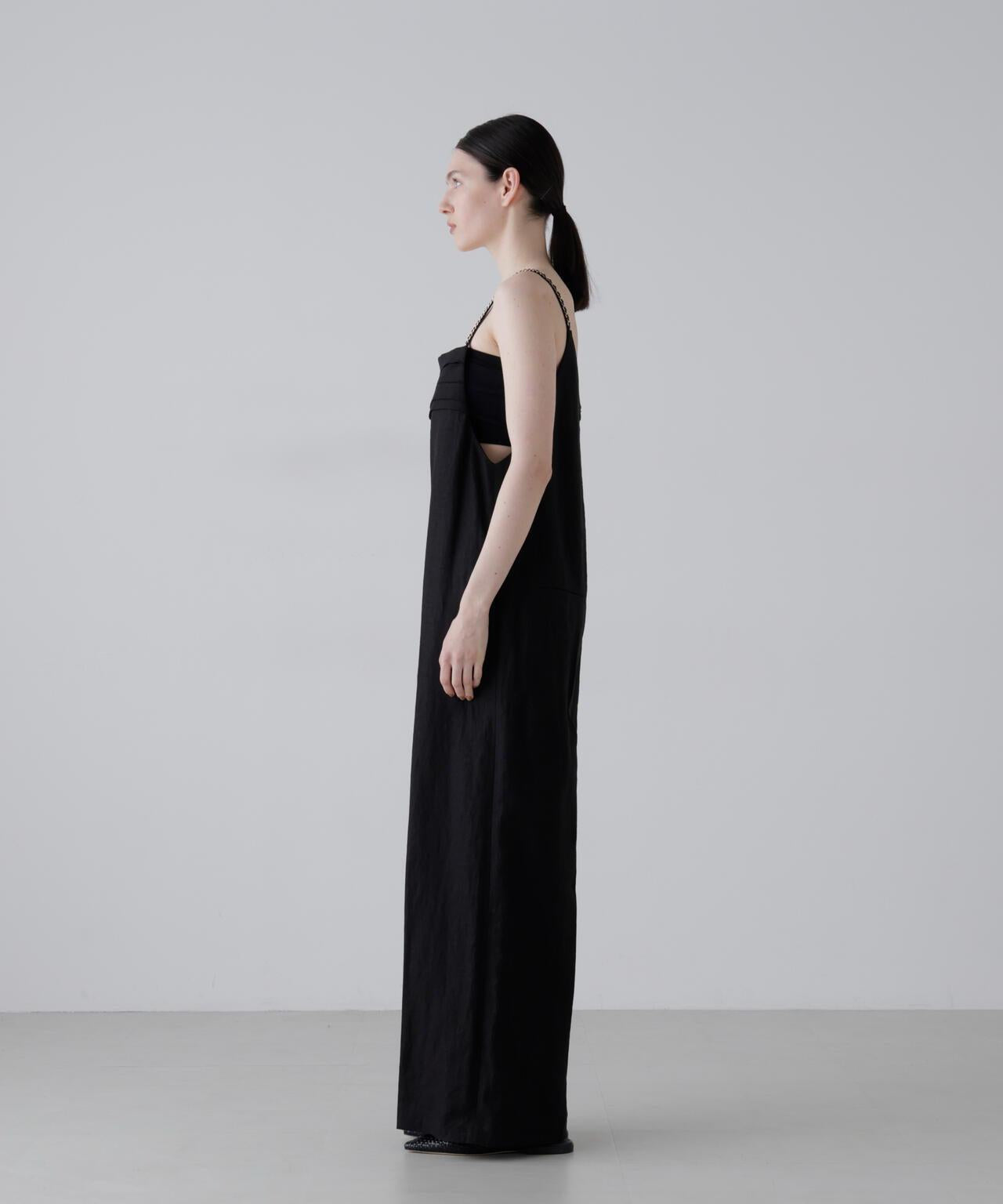 仿德拉韋效果麻料連體褲