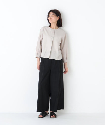 《洗える / Good Price》 網眼蕾絲V領襯衫