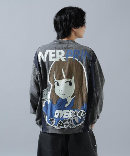 overprint/オーバープリント 聯名 pigment SIGNBOAD 長袖T恤