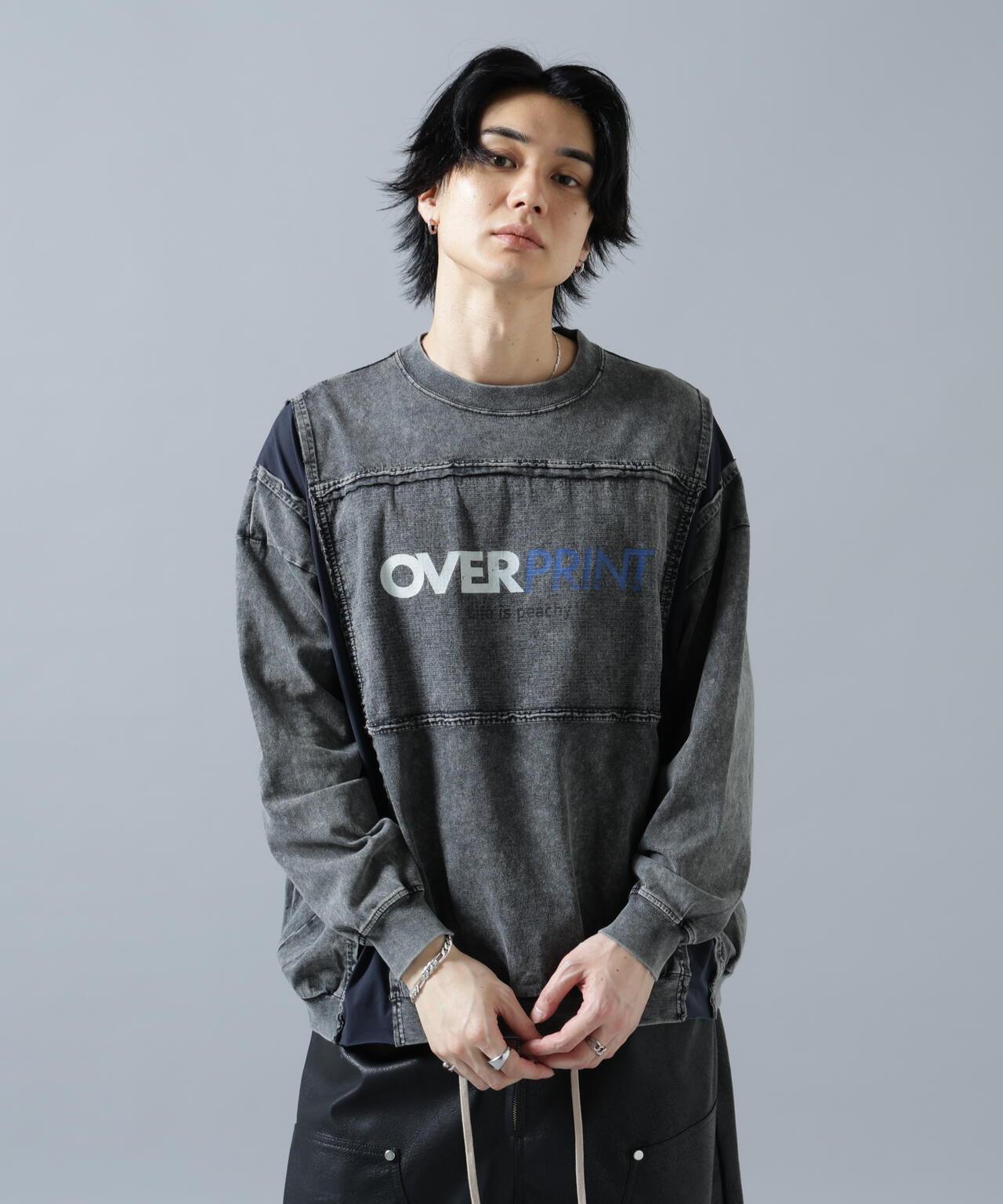 overprint/オーバープリント 聯名 pigment SIGNBOAD 長袖T恤