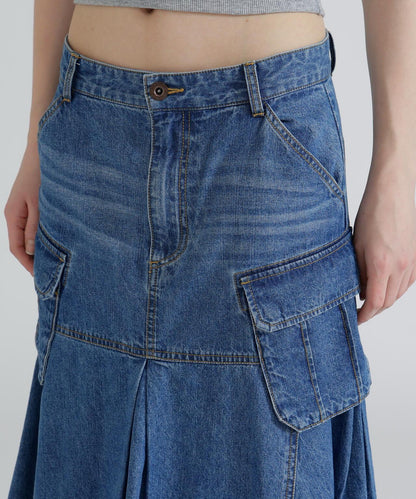 美人魚廓形 工裝設計 DENIM 半身裙