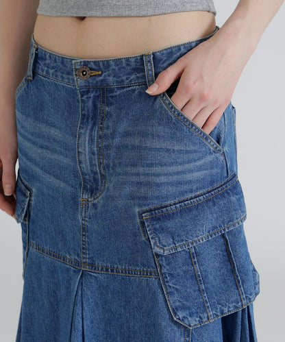 美人魚廓形 工裝設計 DENIM 半身裙