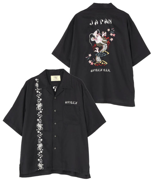 SOUVENIR S/S SHIRT “DRAGON & CHERRY BLOSSOMS” 圖案短袖襯衫