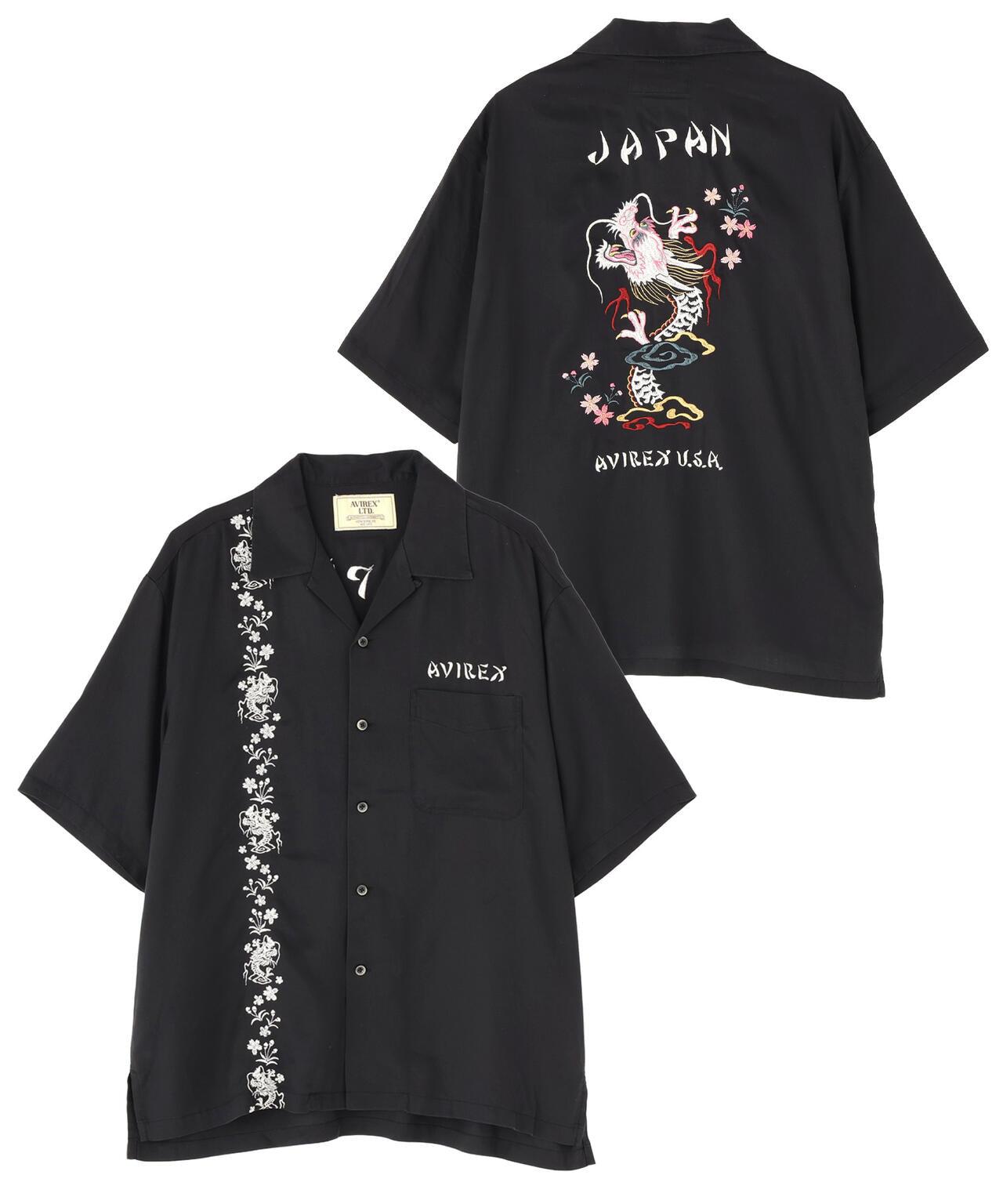 SOUVENIR S/S SHIRT “DRAGON & CHERRY BLOSSOMS” 圖案短袖襯衫