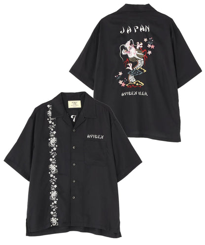 SOUVENIR S/S SHIRT “DRAGON & CHERRY BLOSSOMS” 圖案短袖襯衫