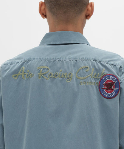 《A.A.R.C》 做舊拼接 短袖 拉鍊 工裝襯衫