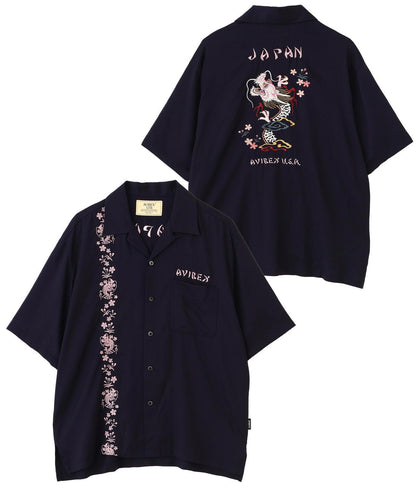 SOUVENIR S/S SHIRT “DRAGON & CHERRY BLOSSOMS” 圖案短袖襯衫
