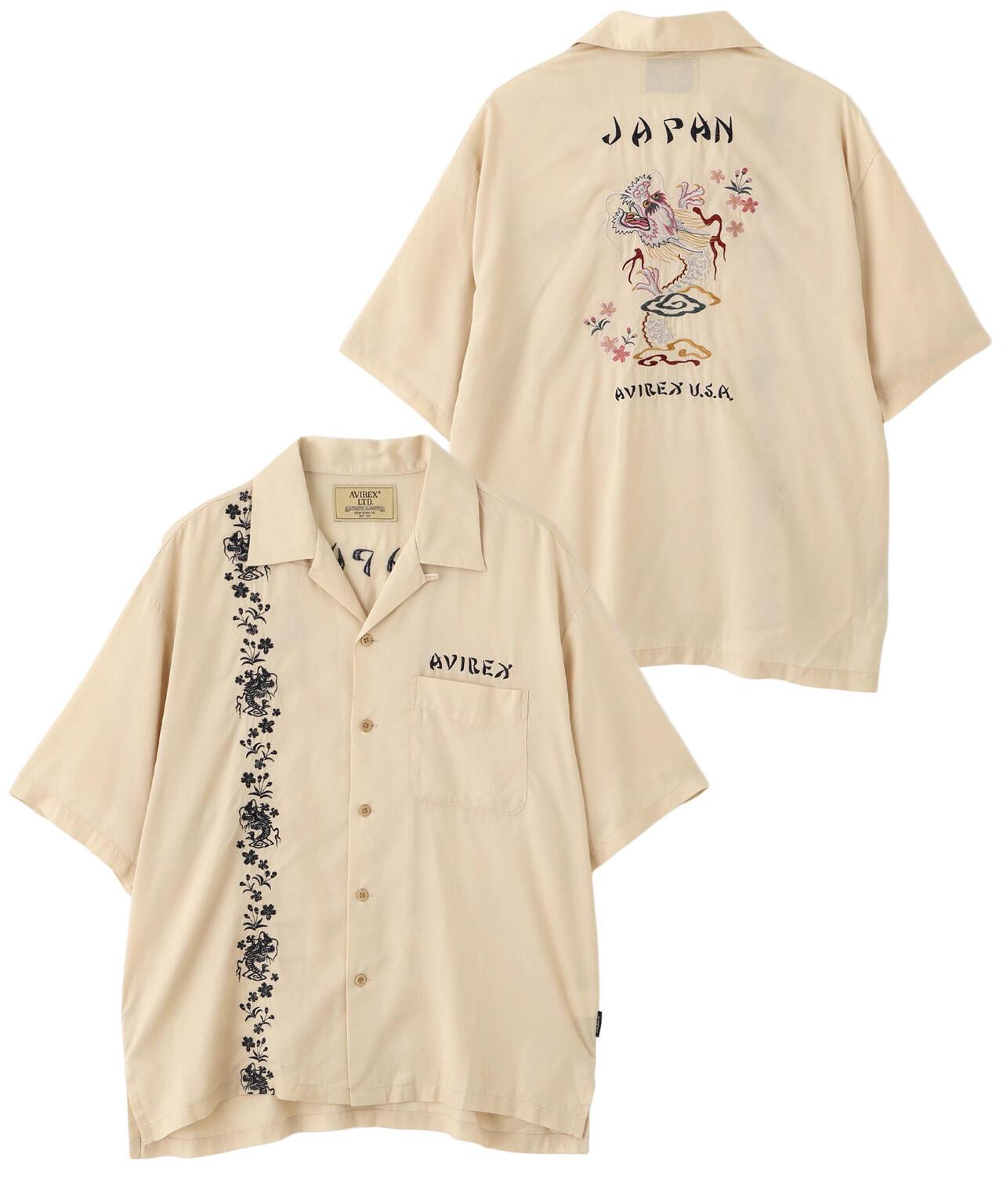 SOUVENIR S/S SHIRT “DRAGON & CHERRY BLOSSOMS” 圖案短袖襯衫