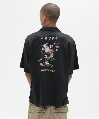 SOUVENIR S/S SHIRT “DRAGON & CHERRY BLOSSOMS” 圖案短袖襯衫