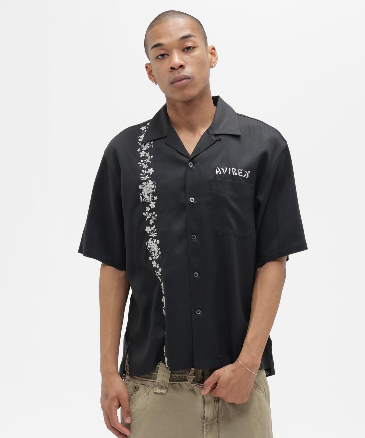 SOUVENIR S/S SHIRT “DRAGON & CHERRY BLOSSOMS” 圖案短袖襯衫