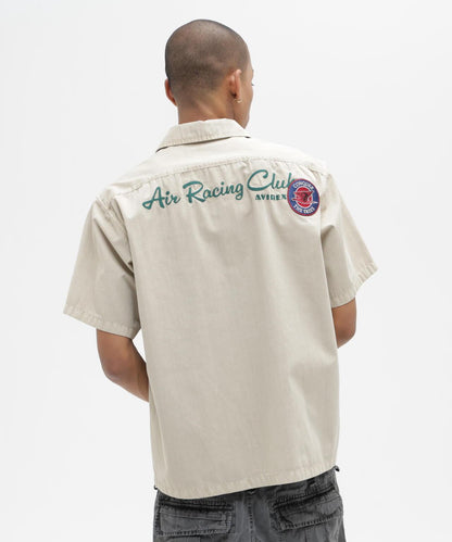 《A.A.R.C》 做舊拼接 短袖 拉鍊 工裝襯衫
