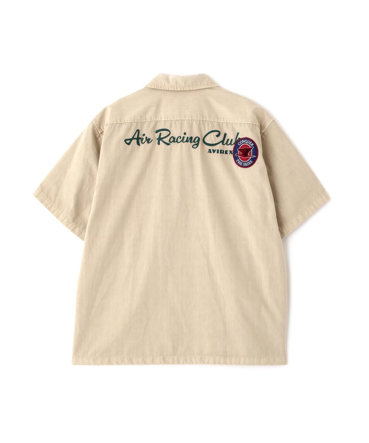 《A.A.R.C》 做舊拼接 短袖 拉鍊 工裝襯衫