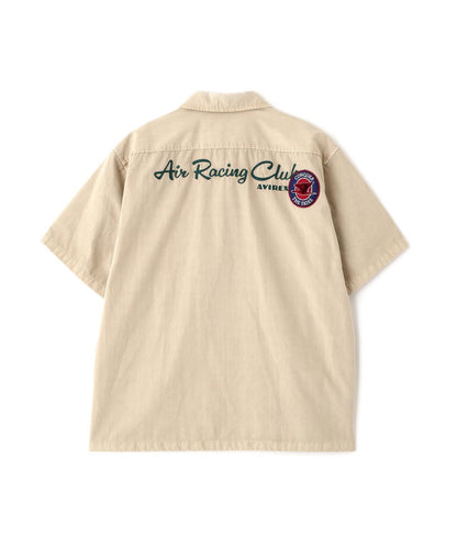 《A.A.R.C》 做舊拼接 短袖 拉鍊 工裝襯衫