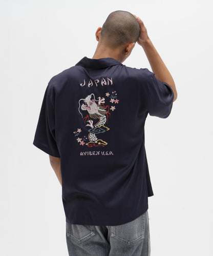 SOUVENIR S/S SHIRT “DRAGON & CHERRY BLOSSOMS” 圖案短袖襯衫