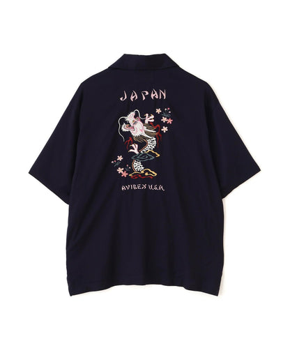SOUVENIR S/S SHIRT “DRAGON & CHERRY BLOSSOMS” 圖案短袖襯衫