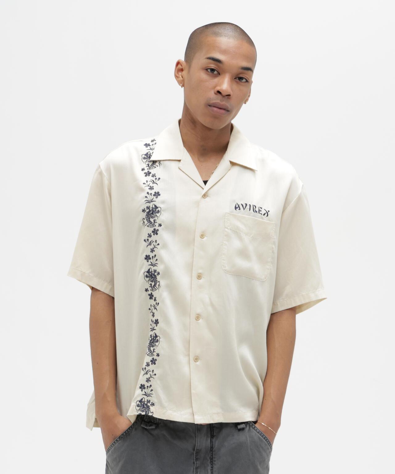 SOUVENIR S/S SHIRT “DRAGON & CHERRY BLOSSOMS” 圖案短袖襯衫