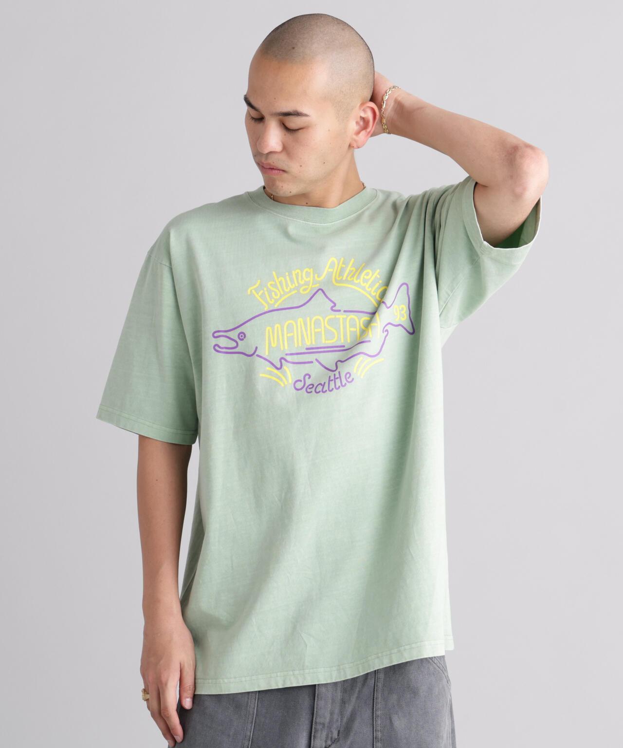 MANASTASH PUMICE TEE NEON SIGN 印花T恤
