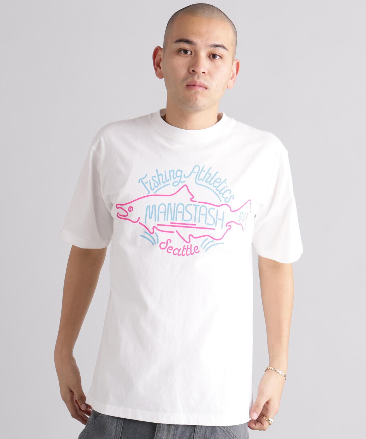 MANASTASH PUMICE TEE NEON SIGN 印花T恤