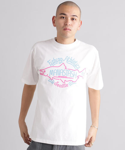 MANASTASH PUMICE TEE NEON SIGN 印花T恤