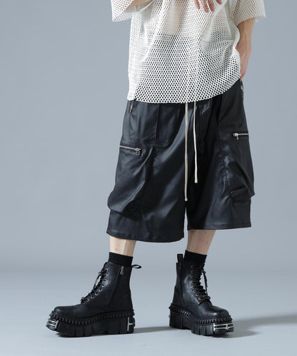 DankeSchon ダンケシェーン COATING BAGGYCARGO SHORTS 塗層寬鬆工裝短褲