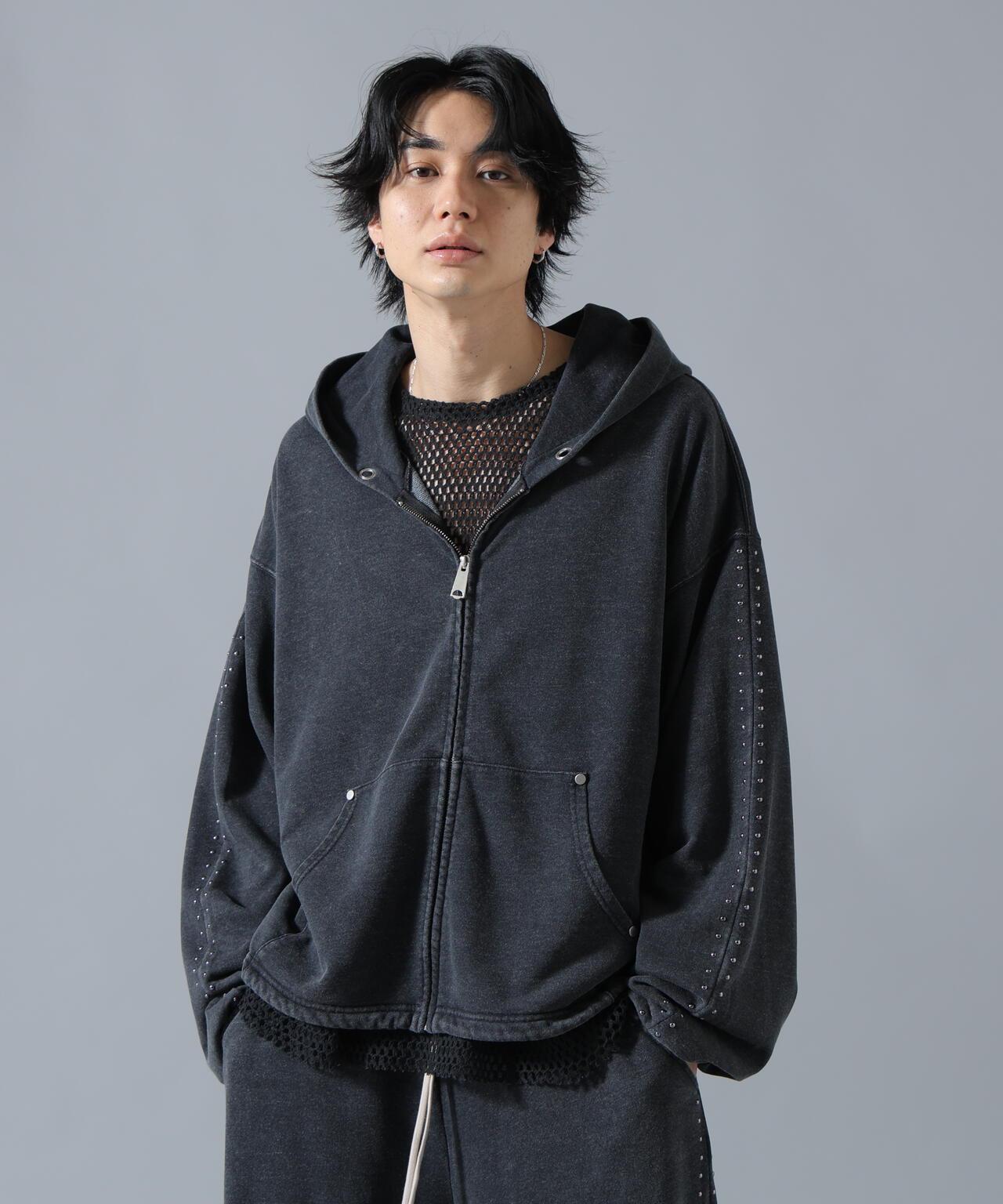 DankeSchon/ダンケシェーン 鉚釘裝飾拉鍊連帽衛衣