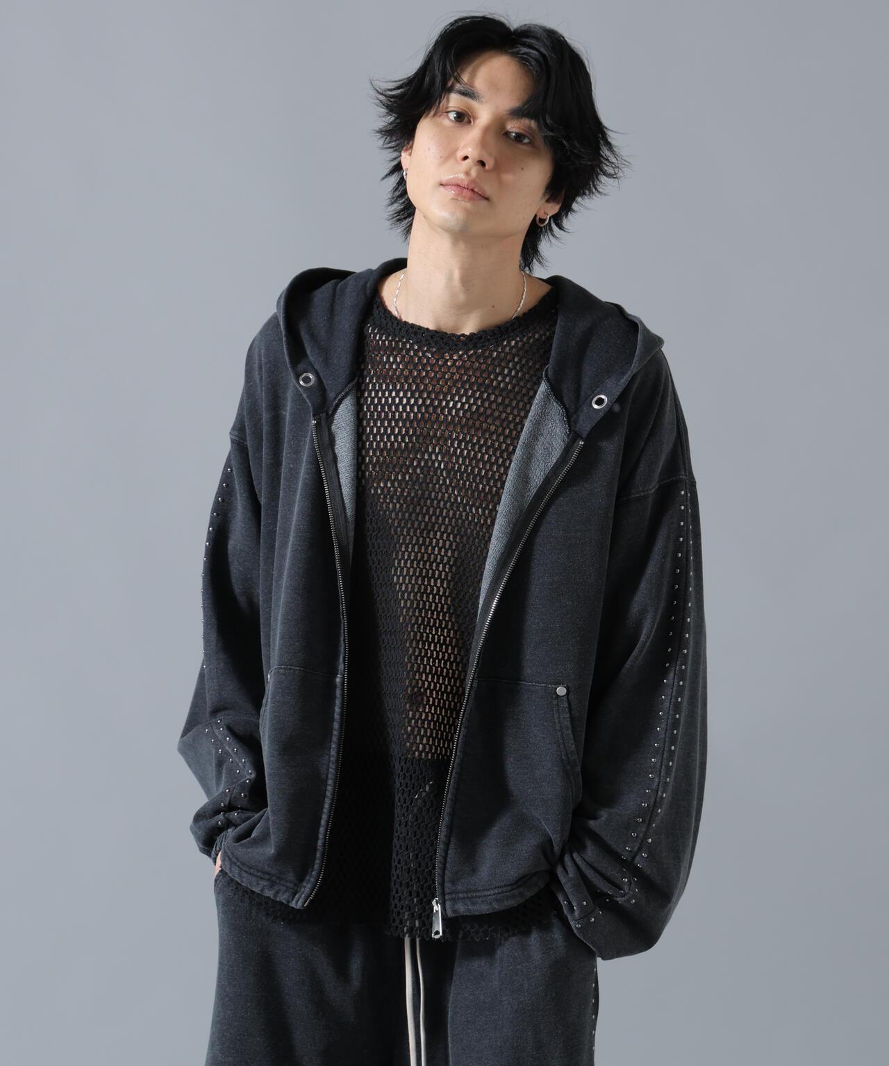 DankeSchon/ダンケシェーン 鉚釘裝飾拉鍊連帽衛衣