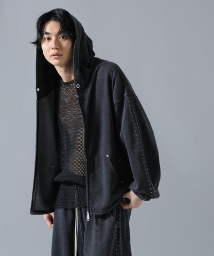 DankeSchon/ダンケシェーン 鉚釘裝飾拉鍊連帽衛衣