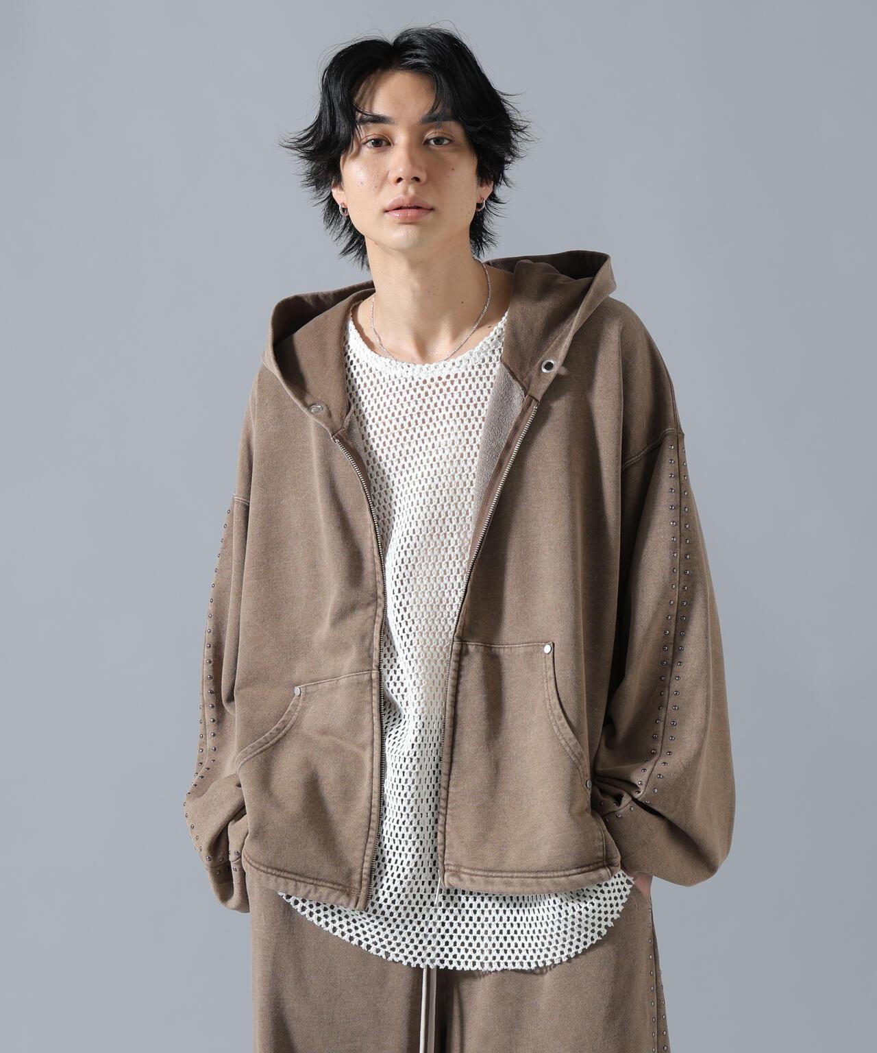 DankeSchon/ダンケシェーン 鉚釘裝飾拉鍊連帽衛衣