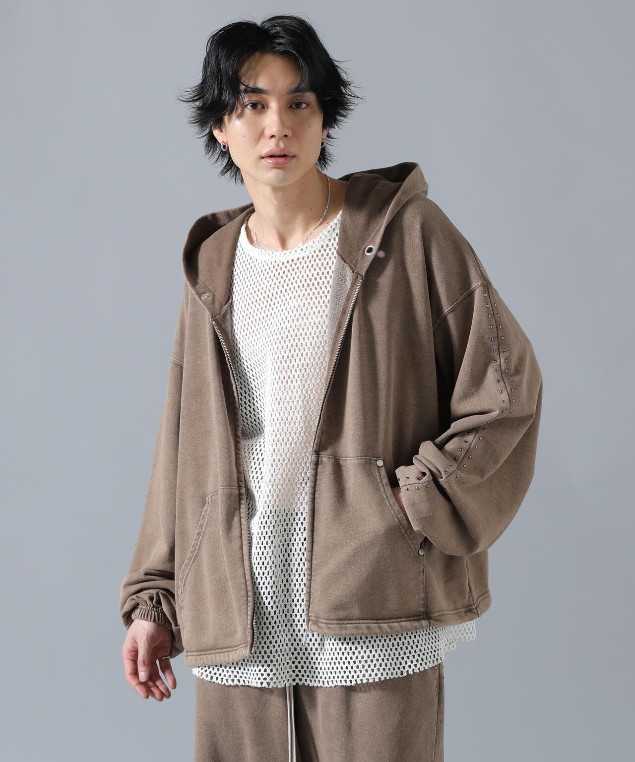 DankeSchon/ダンケシェーン 鉚釘裝飾拉鍊連帽衛衣