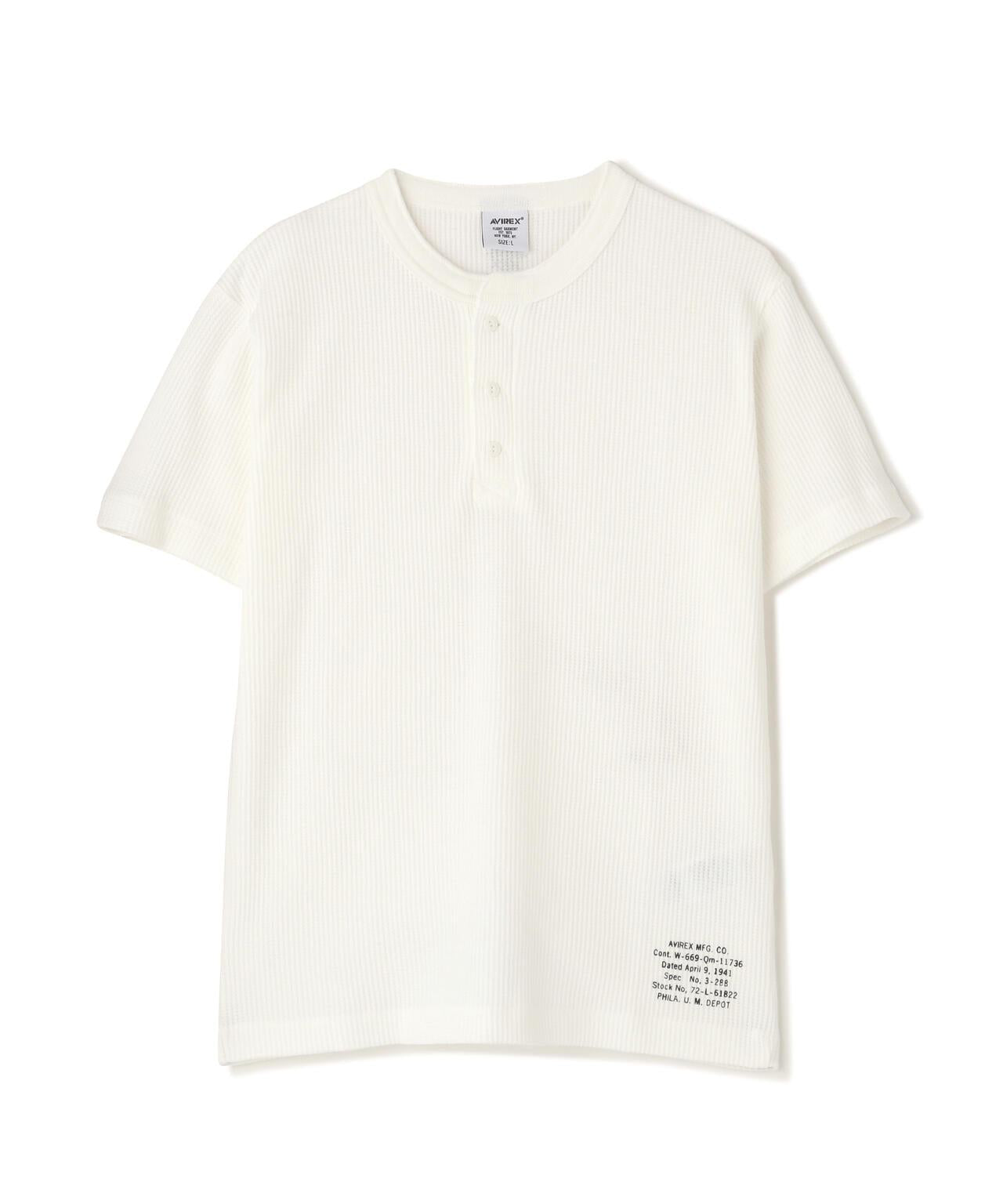 MINI WAFFLE HENRY NECK T-SHIRT “STENCIL” T恤