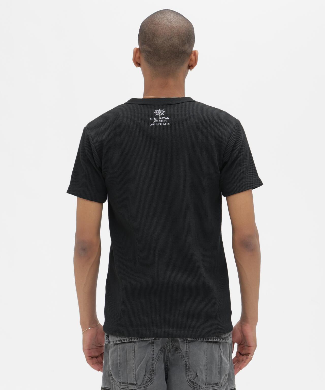 MINI WAFFLE HENRY NECK T-SHIRT “STENCIL” T恤