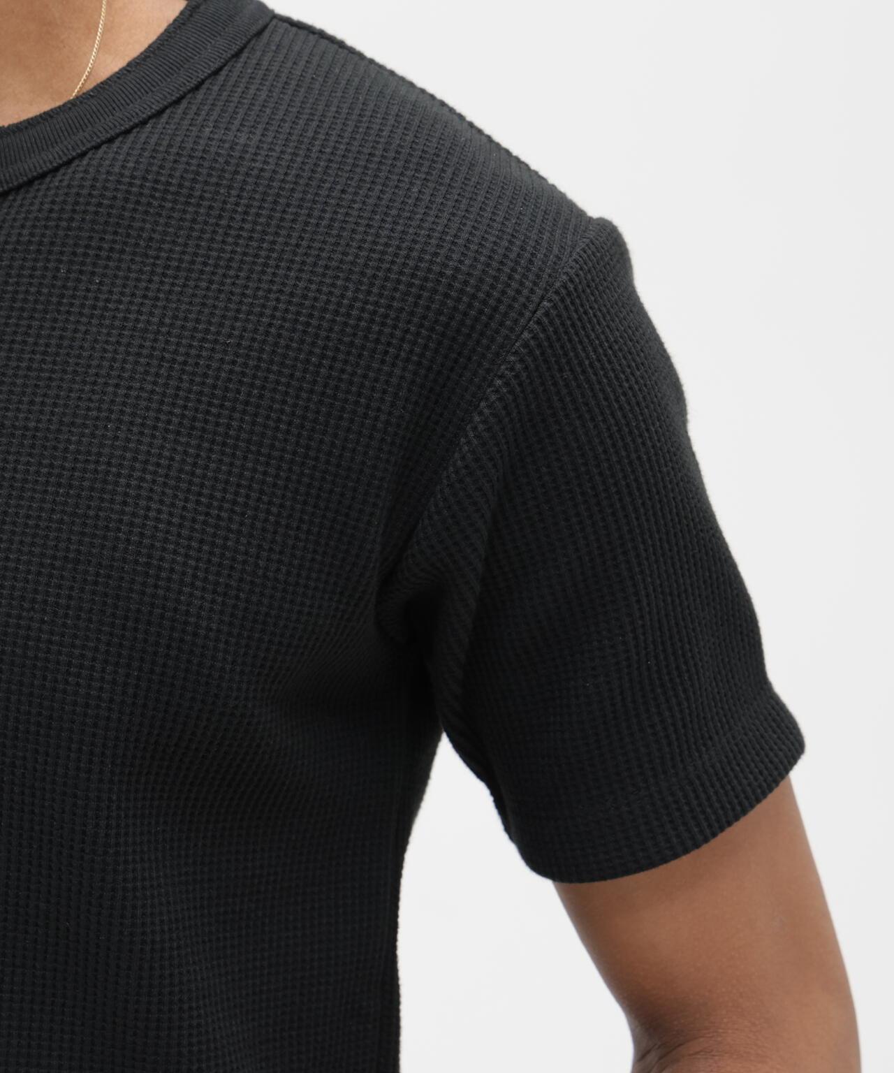 MINI WAFFLE HENRY NECK T-SHIRT “STENCIL” T恤