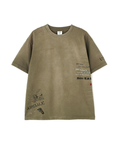 做舊海軍藍模板印花 短袖T恤 AGED-LOOK S/S NAVY STENCIL T-SHIRT