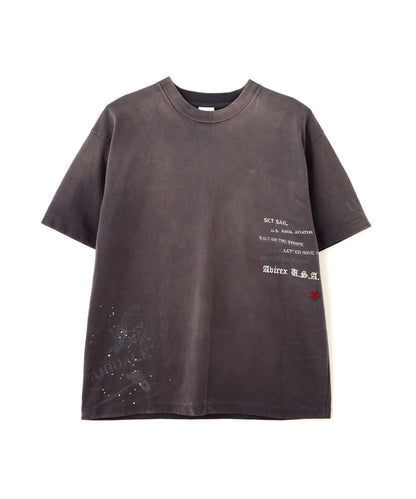做舊海軍藍模板印花 短袖T恤 AGED-LOOK S/S NAVY STENCIL T-SHIRT