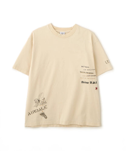 做舊海軍藍模板印花 短袖T恤 AGED-LOOK S/S NAVY STENCIL T-SHIRT