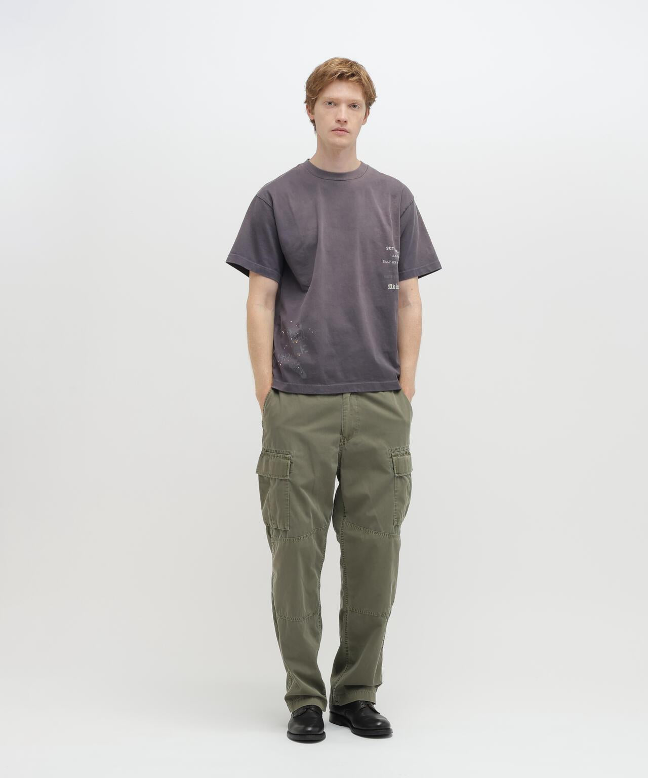 做舊海軍藍模板印花 短袖T恤 AGED-LOOK S/S NAVY STENCIL T-SHIRT